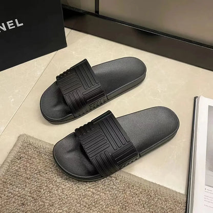 New Cross-Border Style Slippers For Men Anti-Slip Indoor Bathroom Use Couple Home Outer Wear PVC Soled And Faced Slippers For Wo