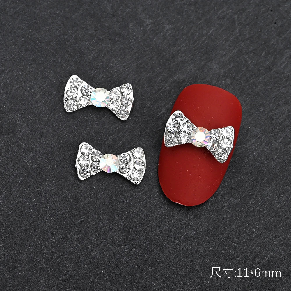 10Pcs Ballet Dance Shoes 3D Nail Charms 8mm Pink Metal Dance Shoes Ribbon Nail Art DIY Kawaii Ballet Bows Manicure Supplies &*&