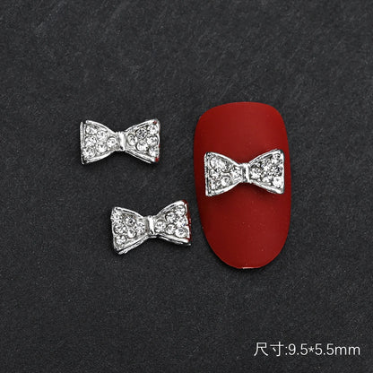 10Pcs Ballet Dance Shoes 3D Nail Charms 8mm Pink Metal Dance Shoes Ribbon Nail Art DIY Kawaii Ballet Bows Manicure Supplies &*&