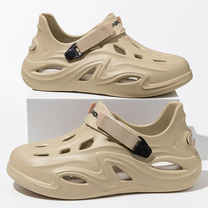 Summer Eva Commuting Slides Clogs Men's Slippers Sandals Beach Water Shoes Trendy Flip Flops Male Slipper Camping Driving