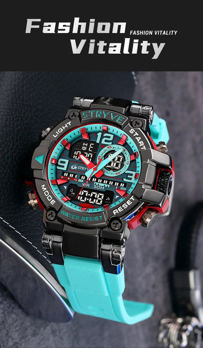 UTHAI CQ254 Fashion Sports electronics Watch Colorful Night Light Man watch Waterproof Multi functional Clock watches for man