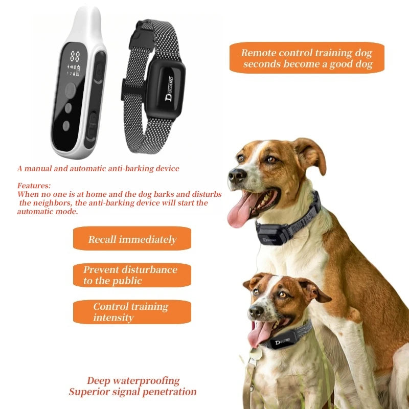 YHLC Electric Dog Training Collar Detachable Bark Rechargeable Anti Barking Shock Vibration Collar for All Dogs Pet