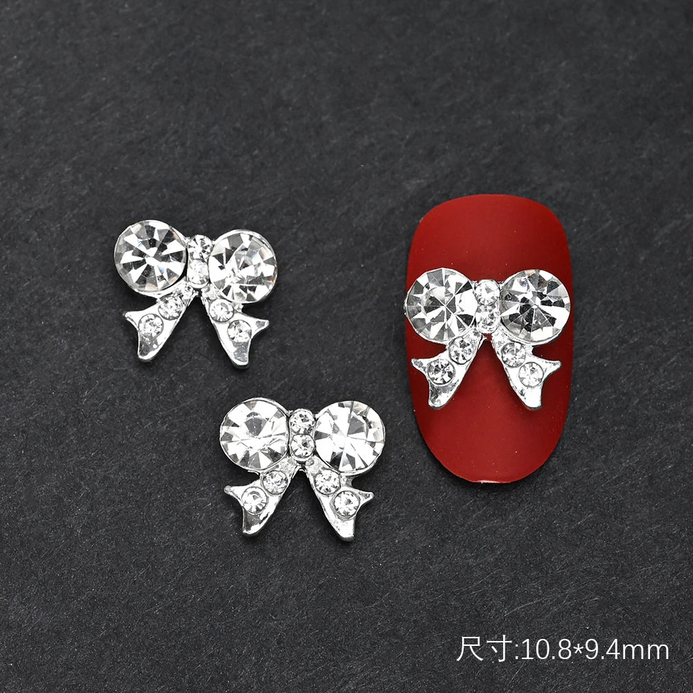 10Pcs Ballet Dance Shoes 3D Nail Charms 8mm Pink Metal Dance Shoes Ribbon Nail Art DIY Kawaii Ballet Bows Manicure Supplies &*&