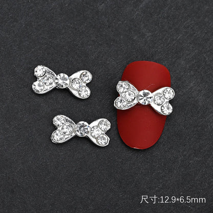 10Pcs Ballet Dance Shoes 3D Nail Charms 8mm Pink Metal Dance Shoes Ribbon Nail Art DIY Kawaii Ballet Bows Manicure Supplies &*&