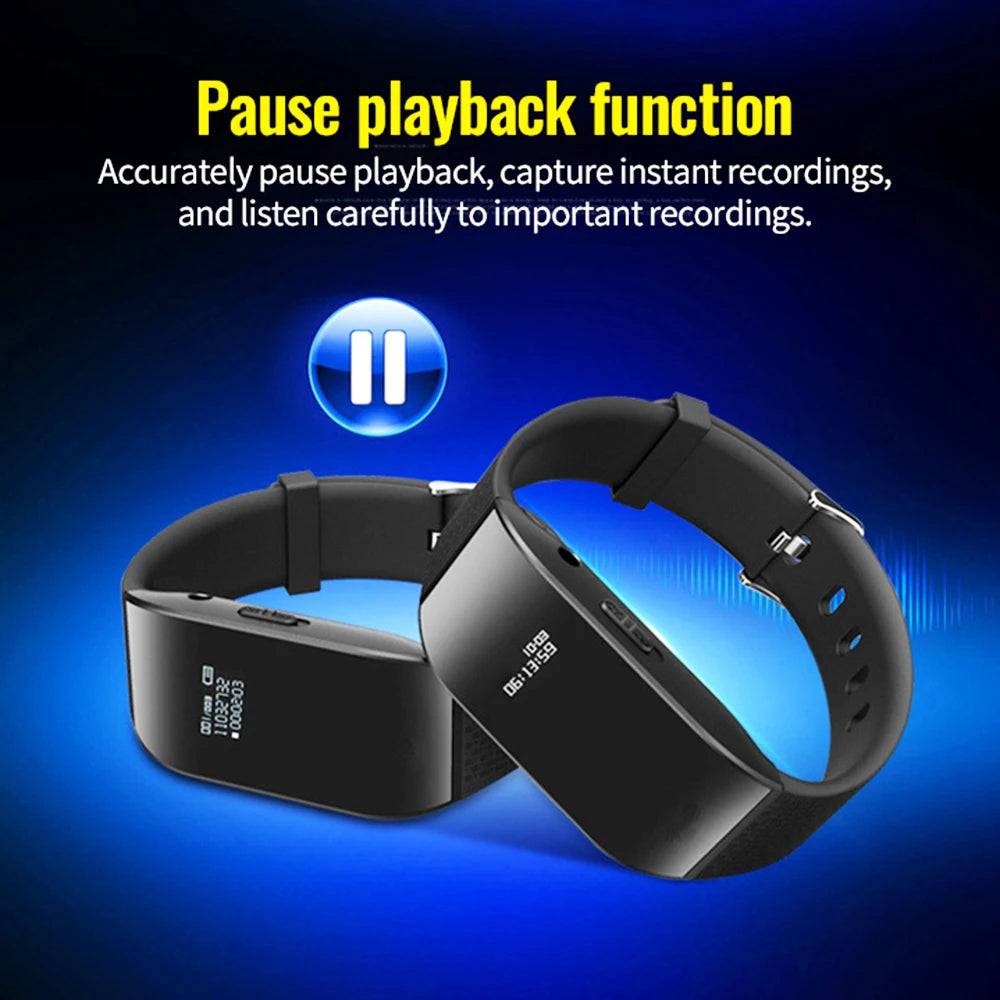Mini Digital Voice Recorder 4GB Wrist Watch Audio Recording Dictaphone Noise Reduction Sound Recording MP3 Player for Business