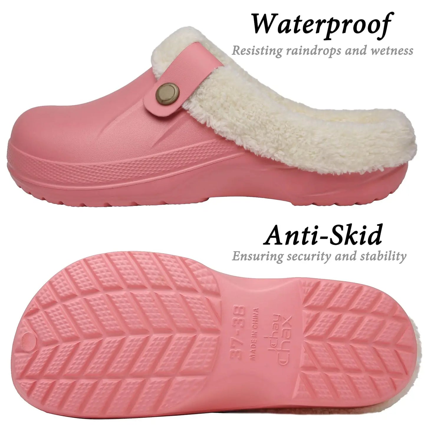 Fashion Men Cotton Slippers Winter Women Men Short Plush Slippers Casual Waterproof Garden Men Shoes New Fur Furry Cotton Shoes