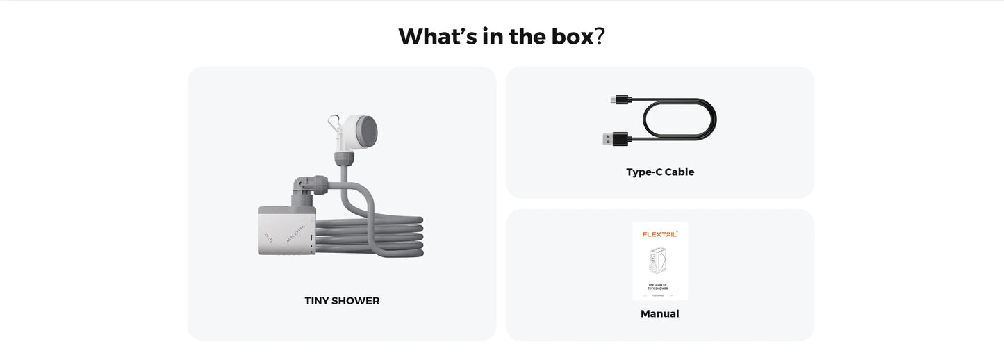 FLEXTAILGEAR Outdoor Camping TINY SHOWER IPX7 Waterproof Portable Electric Shower Pump for Outdoor and Home Cleaning