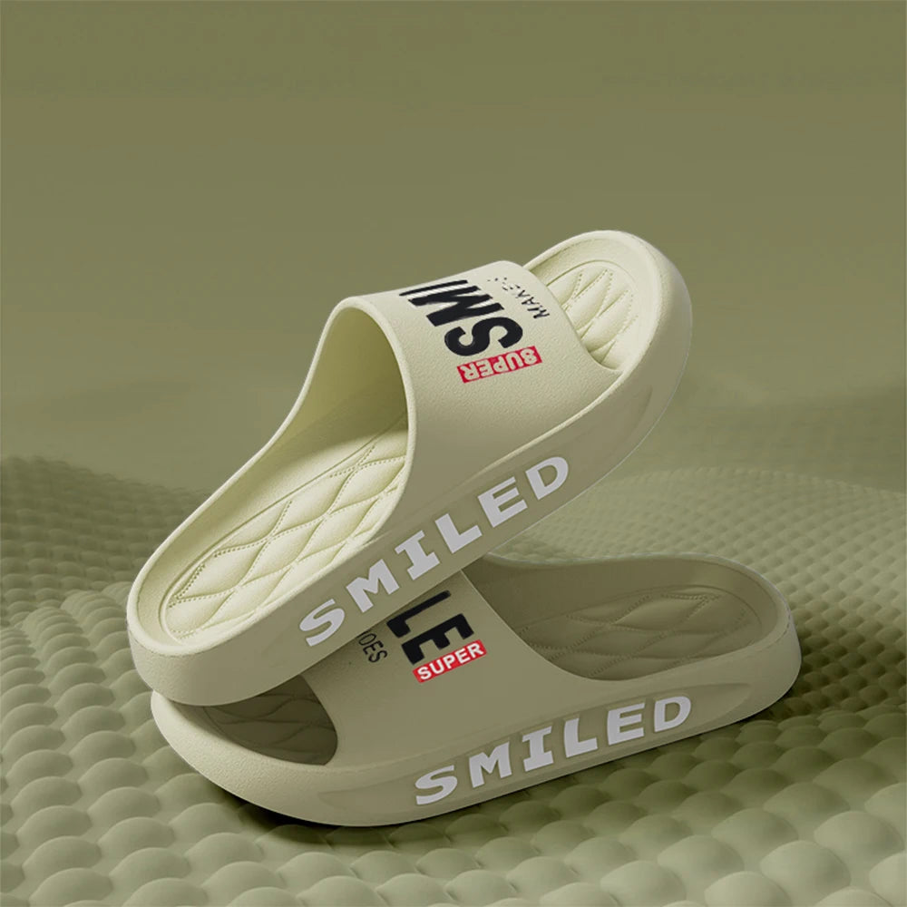 ZHIDA Summer Men Slippers Outer Wear Beach Sports Sandals Home Bathing Cool Slippers EVA Outsole Slides Soft Thick Sole Sandals