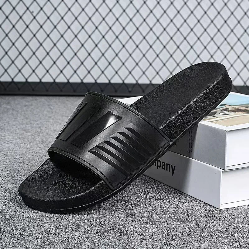 New Cross-Border Style Slippers For Men Anti-Slip Indoor Bathroom Use Couple Home Outer Wear PVC Soled And Faced Slippers For Wo