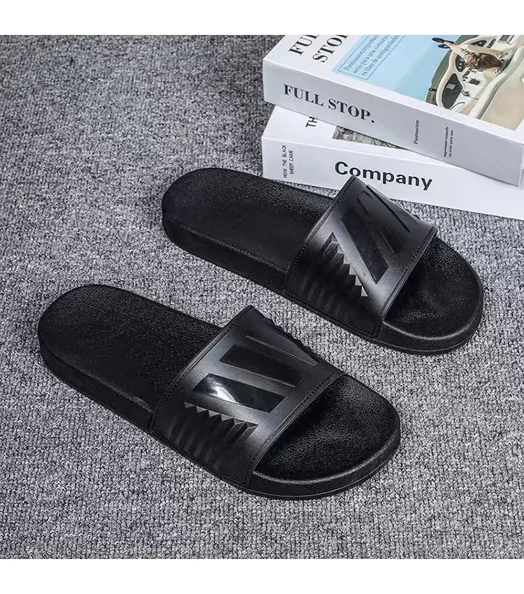 New Cross-Border Style Slippers For Men Anti-Slip Indoor Bathroom Use Couple Home Outer Wear PVC Soled And Faced Slippers For Wo
