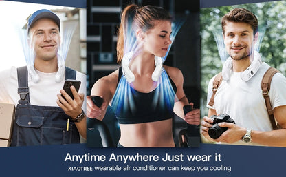 2025 New Wearable Air Conditioner USB Rechargeable Portable 3 Refrigeration Hanging Neck Fan Mute 6000mAh Outdoor Summer Cooler