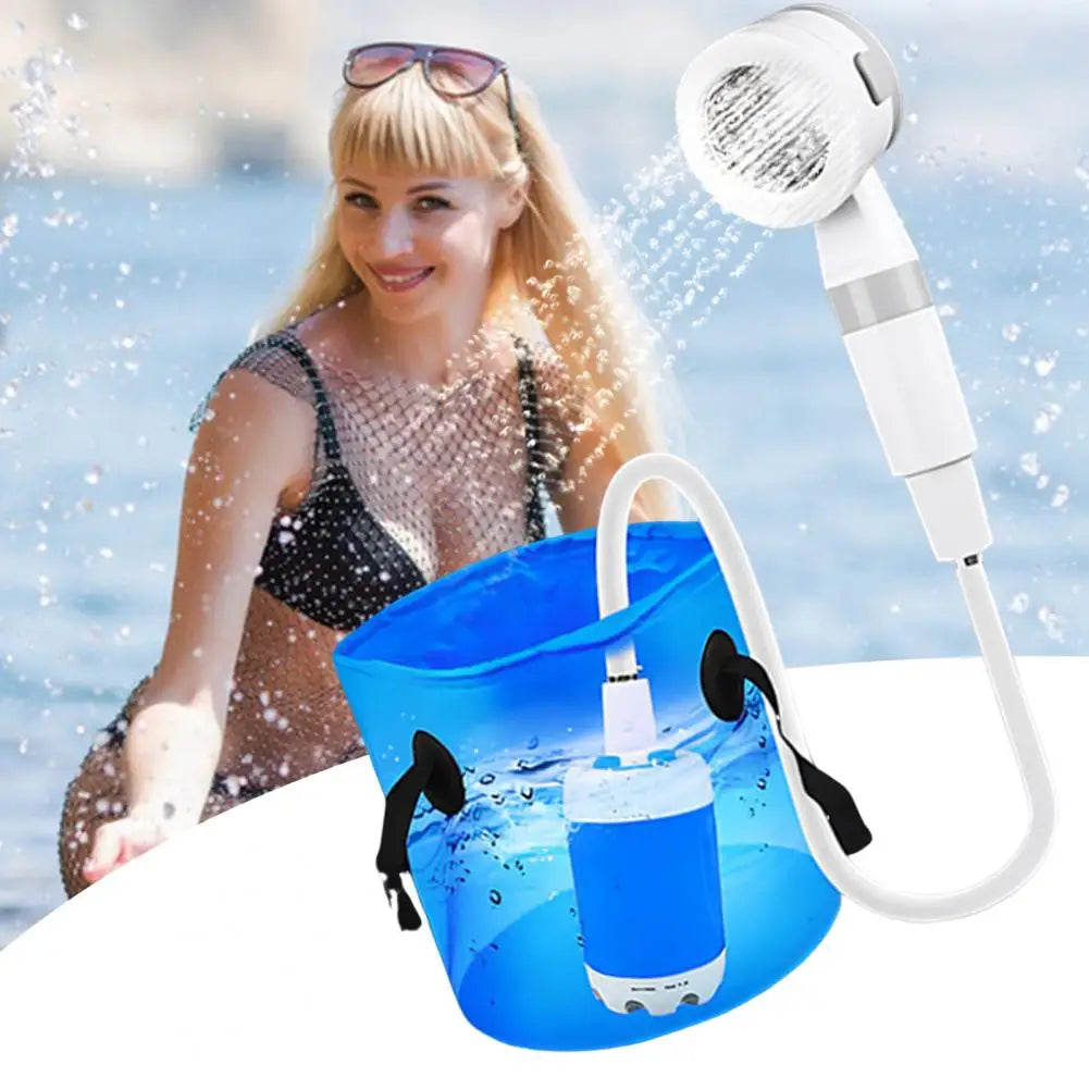 Portable Camping Shower Outdoor Camp Shower Pump,Upgrade Rechargeable Electric Shower Pump with Intelligent Digital Display