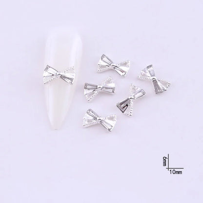 10Pcs Ballet Dance Shoes 3D Nail Charms 8mm Pink Metal Dance Shoes Ribbon Nail Art DIY Kawaii Ballet Bows Manicure Supplies &*&