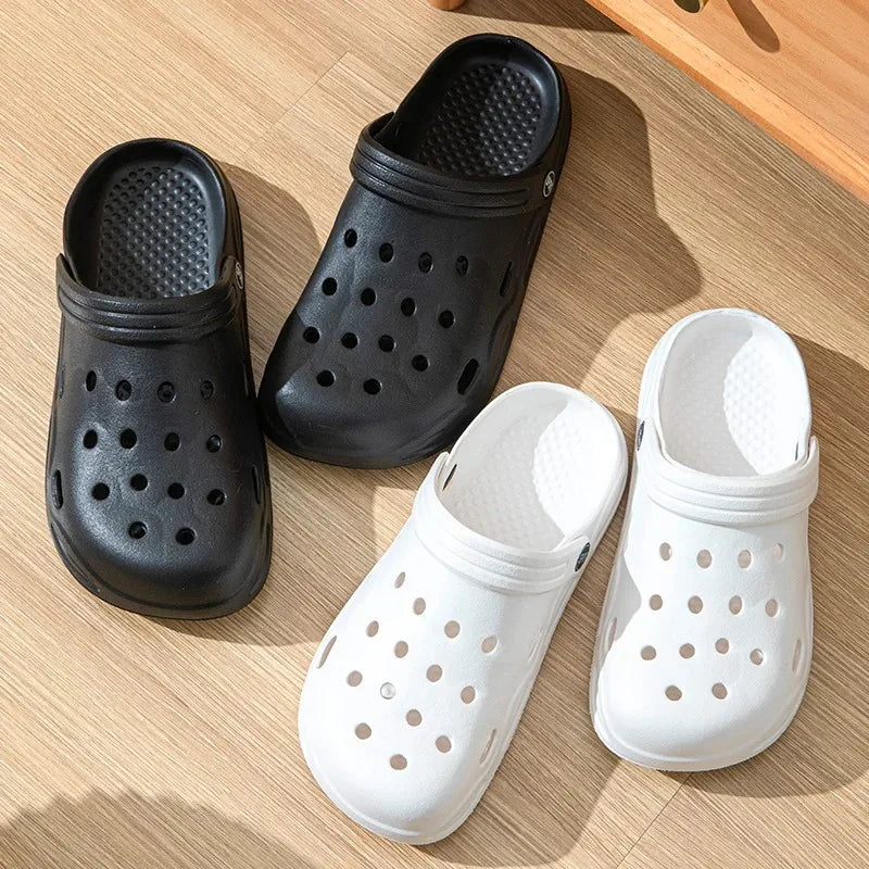 Summer Hollow Out Closed Toe Non-slip Sandals Soft Bottom SandalsMen Lightweight Thick-soled Garden Shoes