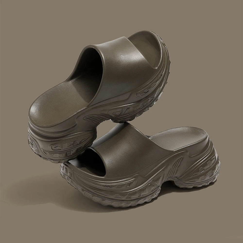 ZHIDA Thick Sole EVA Slippers Women Fashion Soft Home Platform Slippers Outwear Non Slip Elevated Heel Beach Summer Sandals