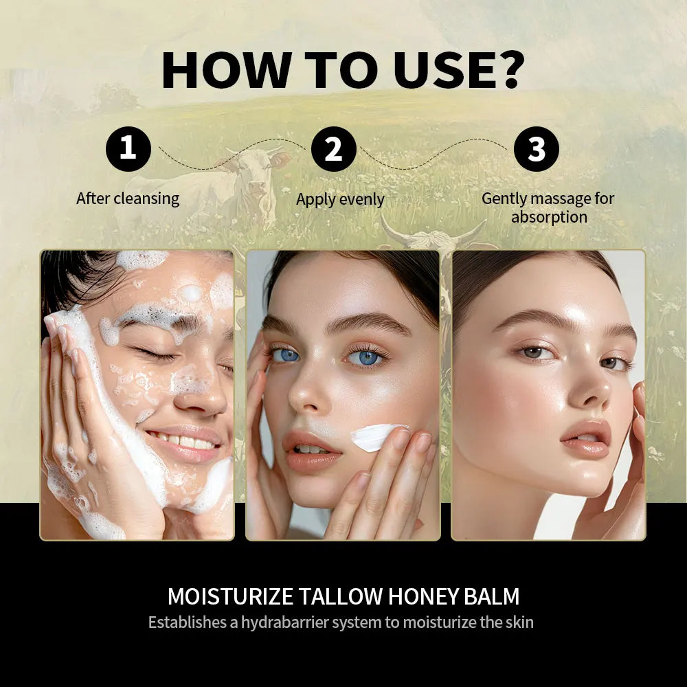 2pcs Whipped Beef Tallow and Manuka Honey Balm100ml Organic Face Cream Moisturizer Body Lotion Skin Care and Lip Balm