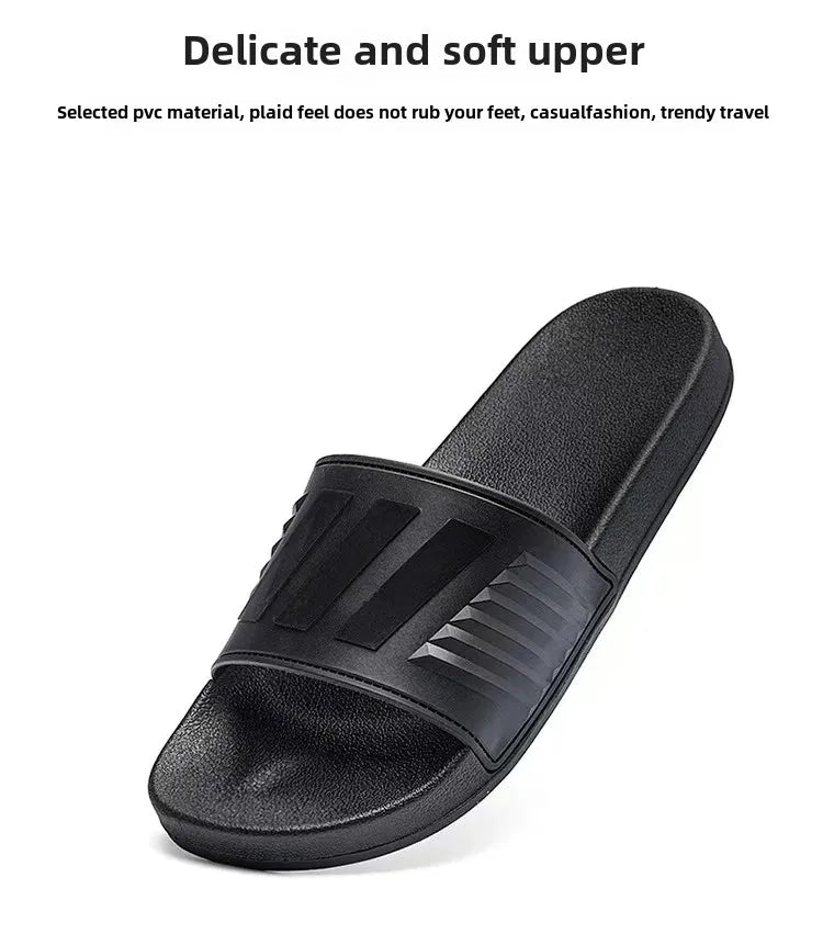 New Cross-Border Style Slippers For Men Anti-Slip Indoor Bathroom Use Couple Home Outer Wear PVC Soled And Faced Slippers For Wo