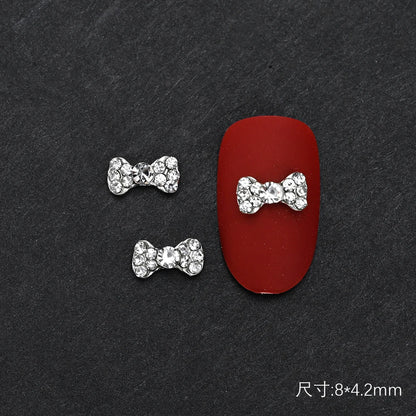 10Pcs Ballet Dance Shoes 3D Nail Charms 8mm Pink Metal Dance Shoes Ribbon Nail Art DIY Kawaii Ballet Bows Manicure Supplies &*&