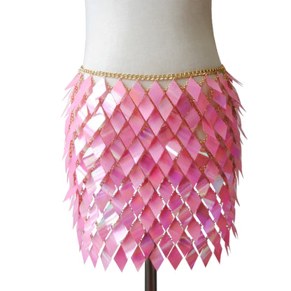 Sequins Skirt Set Women Festival Party Rave Outfit Backless Sexy Body Chain Nightclub Gogo Dancer Costume Summer Beach Wear Jazz