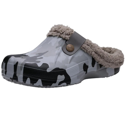 Fashion Men Cotton Slippers Winter Women Men Short Plush Slippers Casual Waterproof Garden Men Shoes New Fur Furry Cotton Shoes