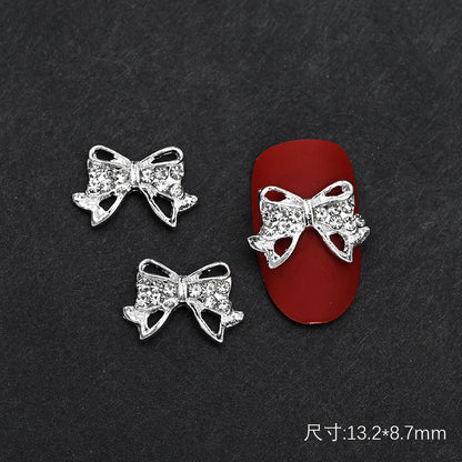 10Pcs Ballet Dance Shoes 3D Nail Charms 8mm Pink Metal Dance Shoes Ribbon Nail Art DIY Kawaii Ballet Bows Manicure Supplies &*&