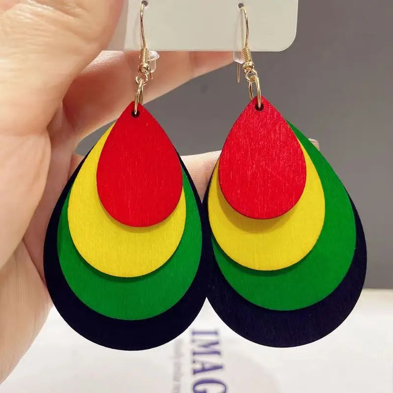 European and American style geometric exaggerated earrings fashionable candy color contrast minimalist drop earrings