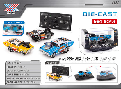 New English 2.4GHZ Mini Desktop Remote Control Car Alloy Car Speed Drift Children's RC Remote Control Toy Car Gift