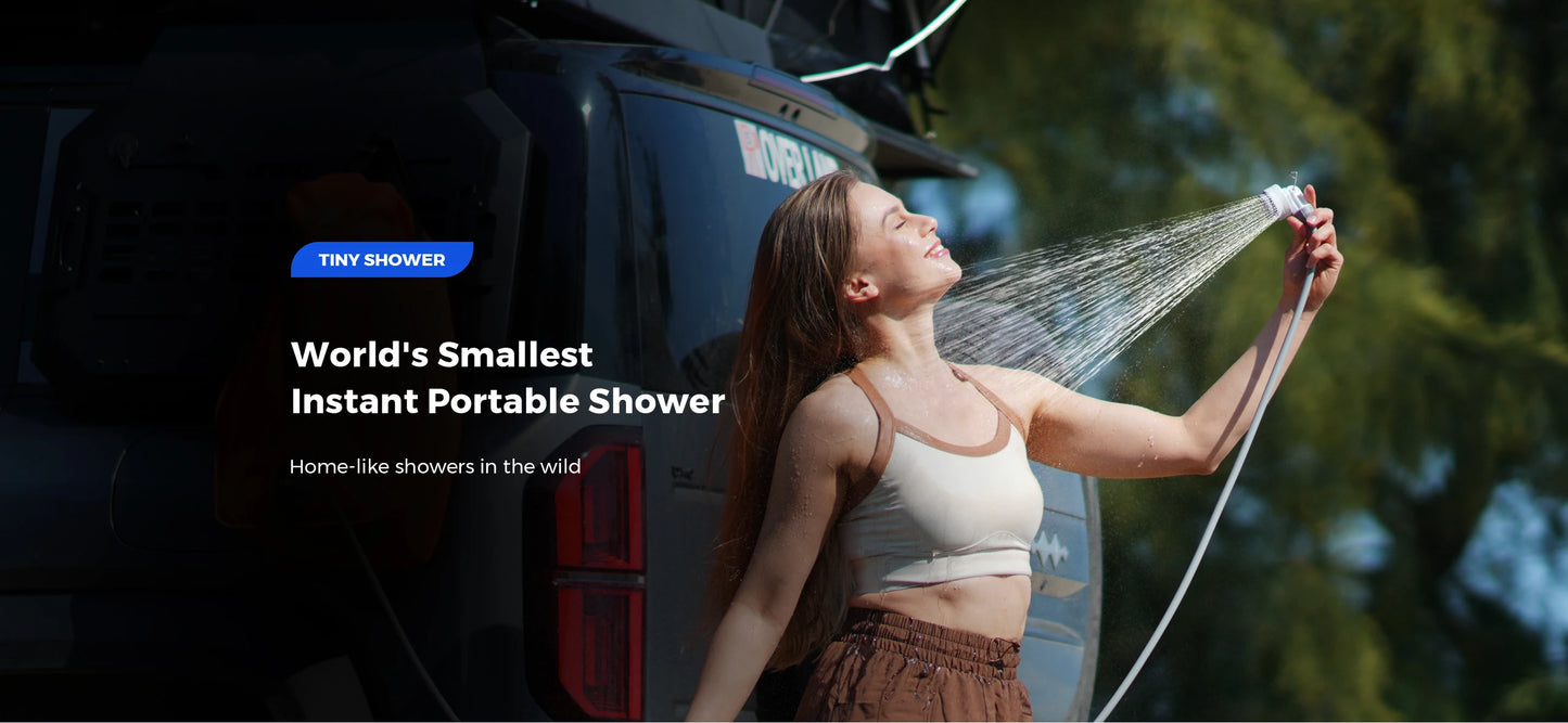 FLEXTAILGEAR Outdoor Camping TINY SHOWER IPX7 Waterproof Portable Electric Shower Pump for Outdoor and Home Cleaning