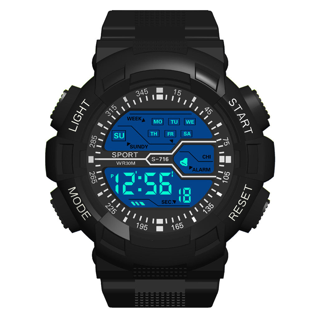 Multifunction Men's Sports Watch Led Digital Watch Big Dial  Luminous Men Sport Watch Luminous Electronic Watch