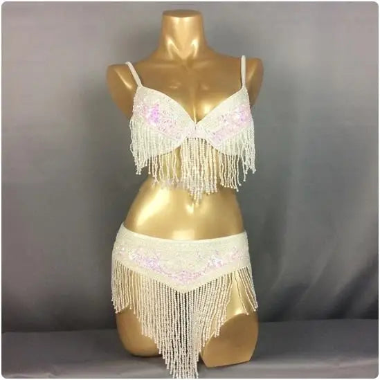 Sexy Hot girl bikini belly dance costume Bra stage show dance clothing nightclub bar evening party wear