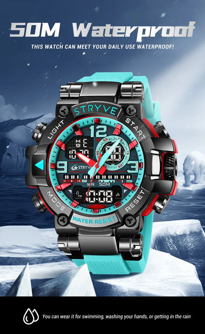 UTHAI CQ254 Fashion Sports electronics Watch Colorful Night Light Man watch Waterproof Multi functional Clock watches for man