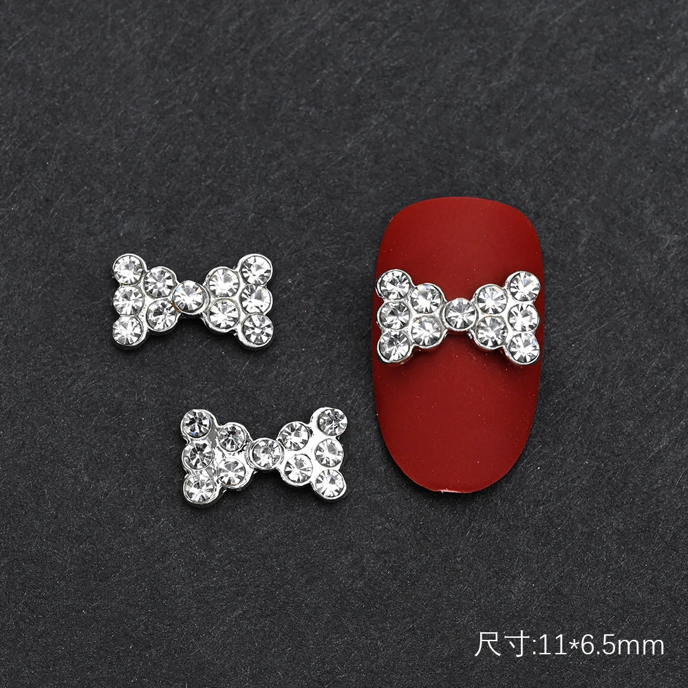 10Pcs Ballet Dance Shoes 3D Nail Charms 8mm Pink Metal Dance Shoes Ribbon Nail Art DIY Kawaii Ballet Bows Manicure Supplies &*&