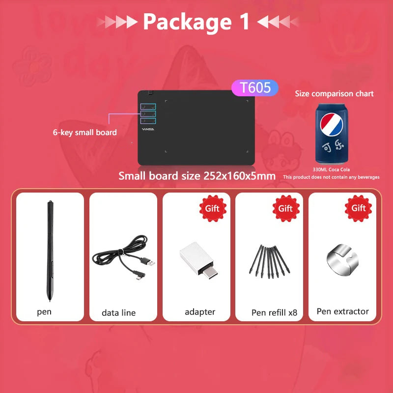 Graphics Drawing Tablet Digital Pen Pad Writing Drawing Board For Android Phone Windows Mac Laptop For Painting Designing Course