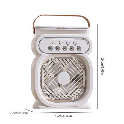 3 In 1 Humidifier Fan LED Night Lights Small Cooling Fan Desktop Spray Fan for Room Bedroom Office Desk