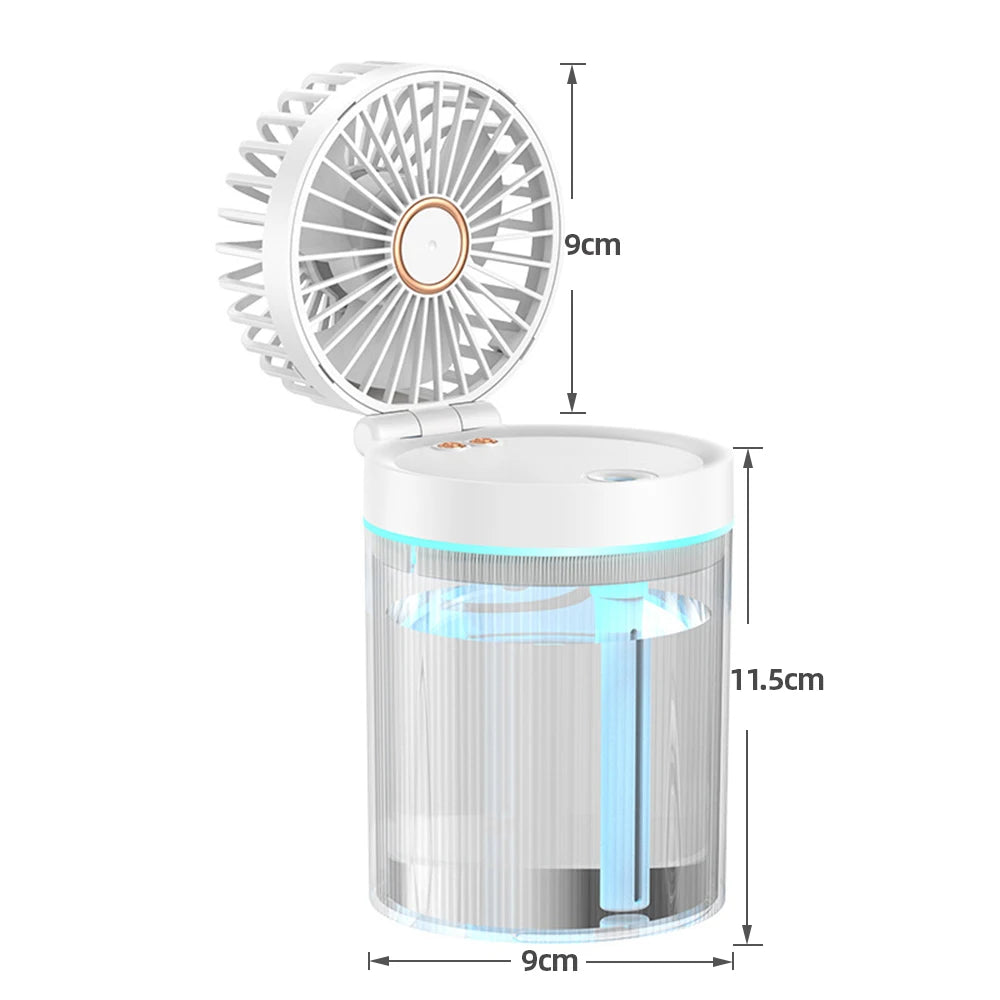 IRALAN Portable mini Fan AIr Conditioner Humidifier LED Night Lights 3 In 1 Home Fans for room Office Room decoration