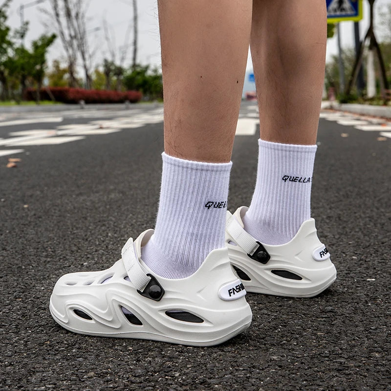 Men Summer Anti-slip Soft EVA Slippers Male Outdoor Hole Garden Sandals Casual Breathable Comfortable Flat Indoor Shoes