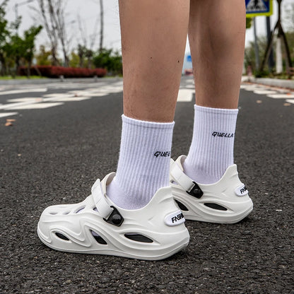 Men Summer Anti-slip Soft EVA Slippers Male Outdoor Hole Garden Sandals Casual Breathable Comfortable Flat Indoor Shoes