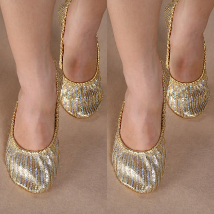 Women Girl Belly Dance Shoes Striped Slipper Flat Ballet Gymnastics Dancing Shoes Soft Sole Non-slip Flat Shoes