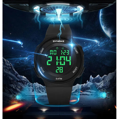 SYNOKE Student Electronic Watch Unisex Sport Watch Multifunction Military Sports Waterproof Luminous LED Digital Men Big Dial