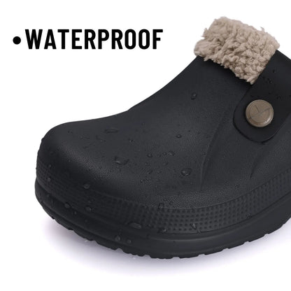 Fashion Men Cotton Slippers Winter Women Men Short Plush Slippers Casual Waterproof Garden Men Shoes New Fur Furry Cotton Shoes