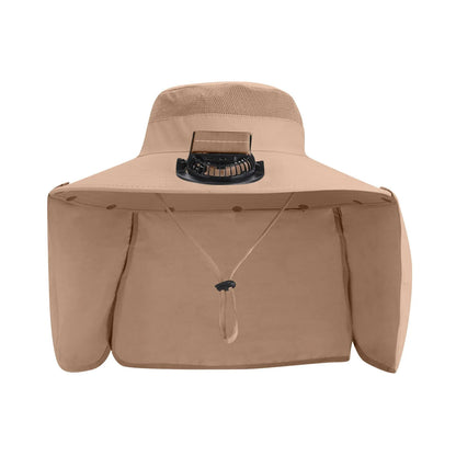 Solar-Powered Outdoor Cooling Fan Hat with Adjustable Brim - UV Protection Sun Cap for Fishing, Hiking & Summer Travel