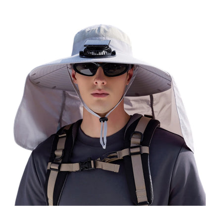 Solar-Powered Outdoor Cooling Fan Hat with Adjustable Brim - UV Protection Sun Cap for Fishing, Hiking & Summer Travel