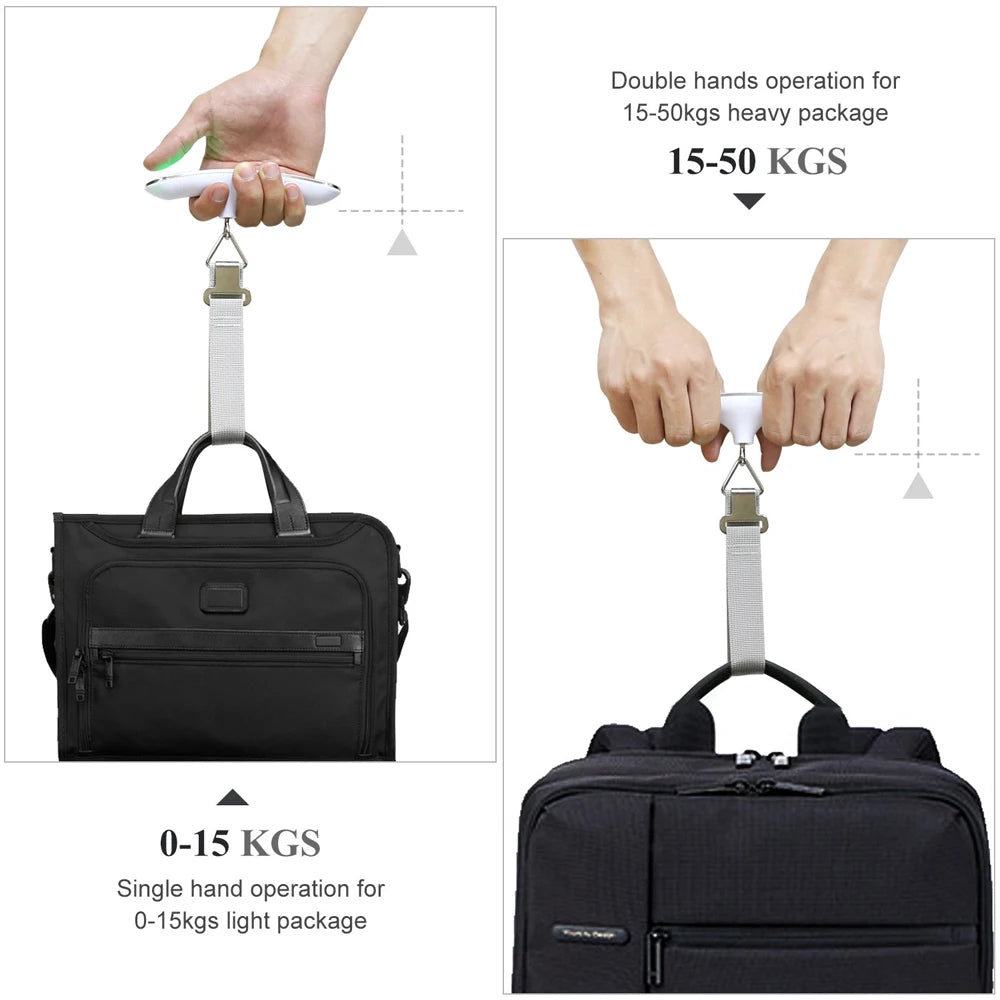 110Lb/50Kg Portable Digital Luggage Weight Scale LCD Display Pocket Electronic Suitcase Travel Scale Balance Baggage Weight Tool