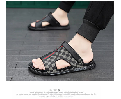 Men's Slippers Summer 2024 Beach Slippers High Quality Non-Slip Flip Flops Soft Sole Outdoor Indoor Slides Slippers Male