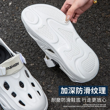 Men Summer Anti-slip Soft EVA Slippers Male Outdoor Hole Garden Sandals Casual Breathable Comfortable Flat Indoor Shoes