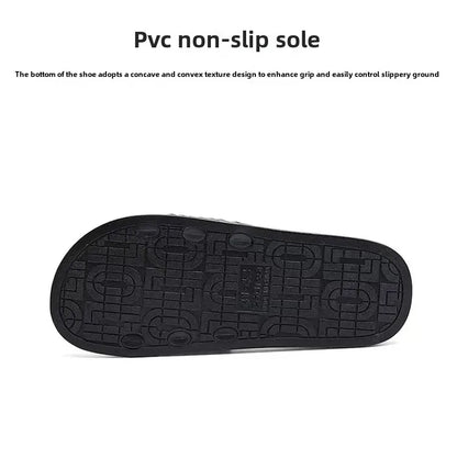 New Cross-Border Style Slippers For Men Anti-Slip Indoor Bathroom Use Couple Home Outer Wear PVC Soled And Faced Slippers For Wo