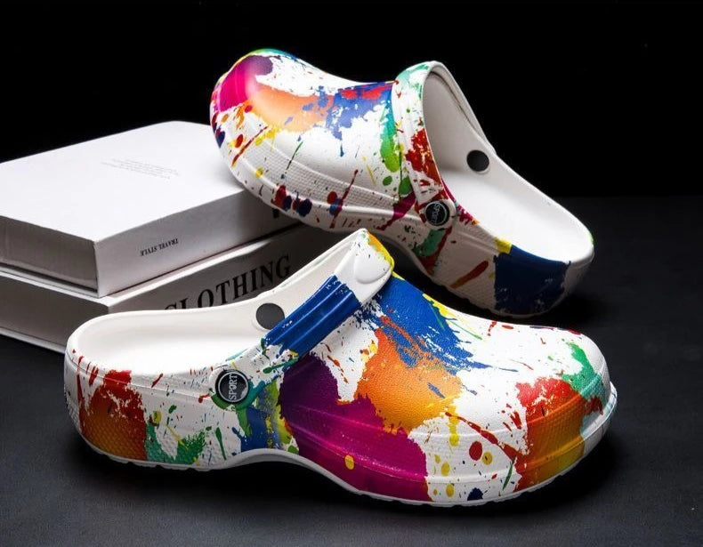 Graffiti Beach Platform Shoes Outdoor 2025 Style Adult Eva Trend Slippers for Men Summer Sale Designer Luxury Fun Sandals Man