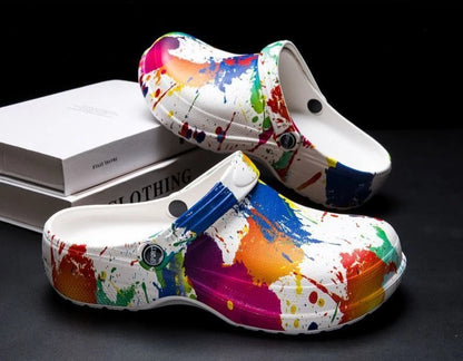 Graffiti Beach Platform Shoes Outdoor 2025 Style Adult Eva Trend Slippers for Men Summer Sale Designer Luxury Fun Sandals Man