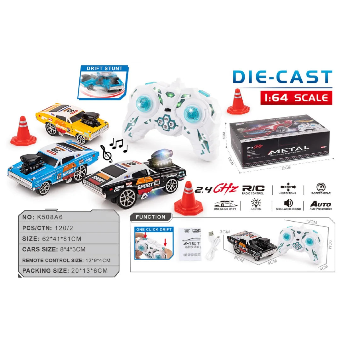 New English 2.4GHZ Mini Desktop Remote Control Car Alloy Car Speed Drift Children's RC Remote Control Toy Car Gift