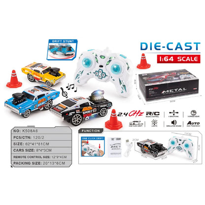 New English 2.4GHZ Mini Desktop Remote Control Car Alloy Car Speed Drift Children's RC Remote Control Toy Car Gift